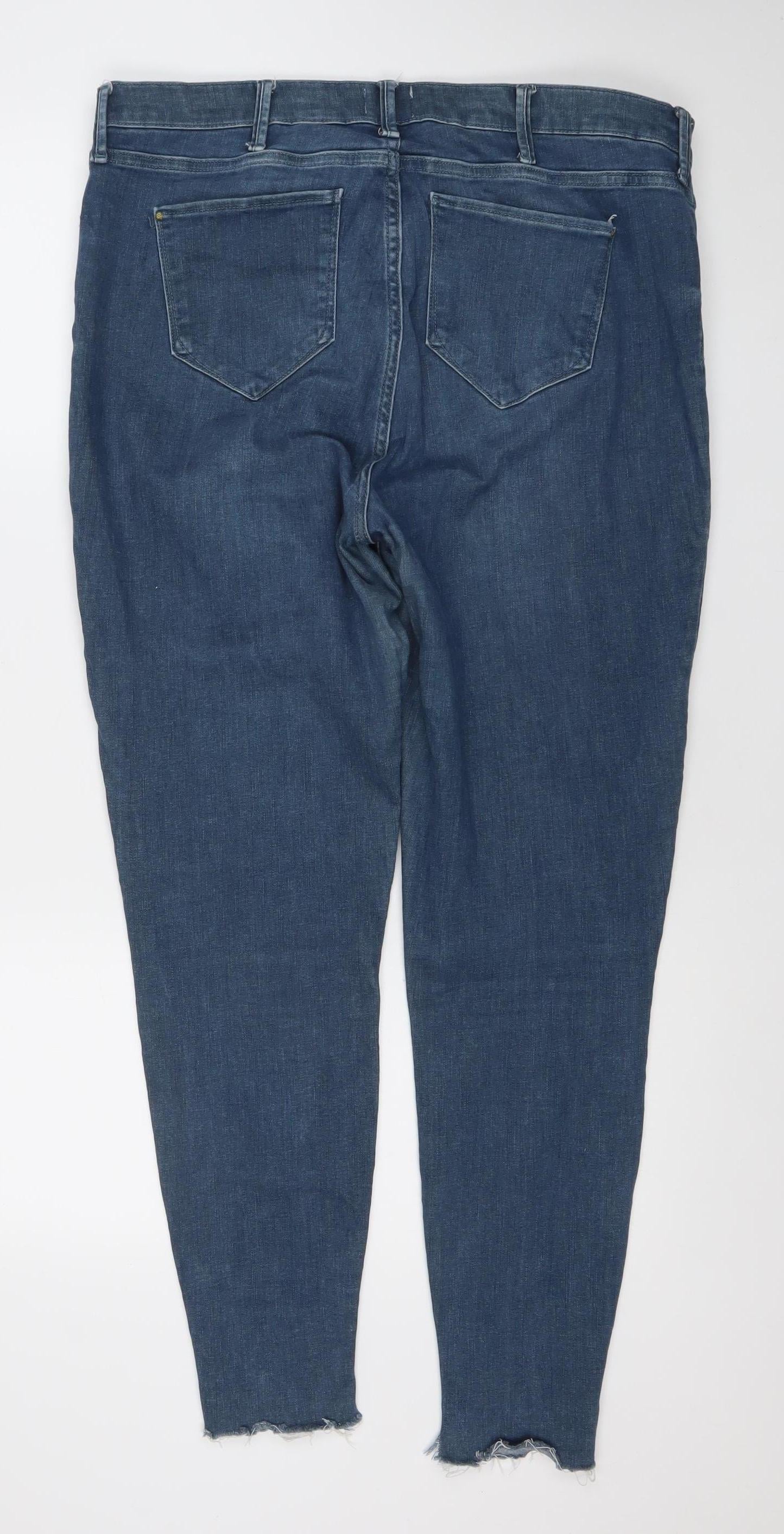 River Island Womens Blue Mid Rise Skinny Stretch Jeans Size 14