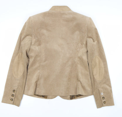 CC Women Beige Corduroy One-Button Blazer Size 12 Classic Fit