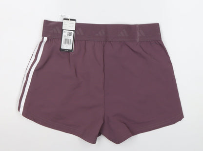 Adidas Womens Purple Running Shorts Size M 12-14 Lightweight Quick Dry