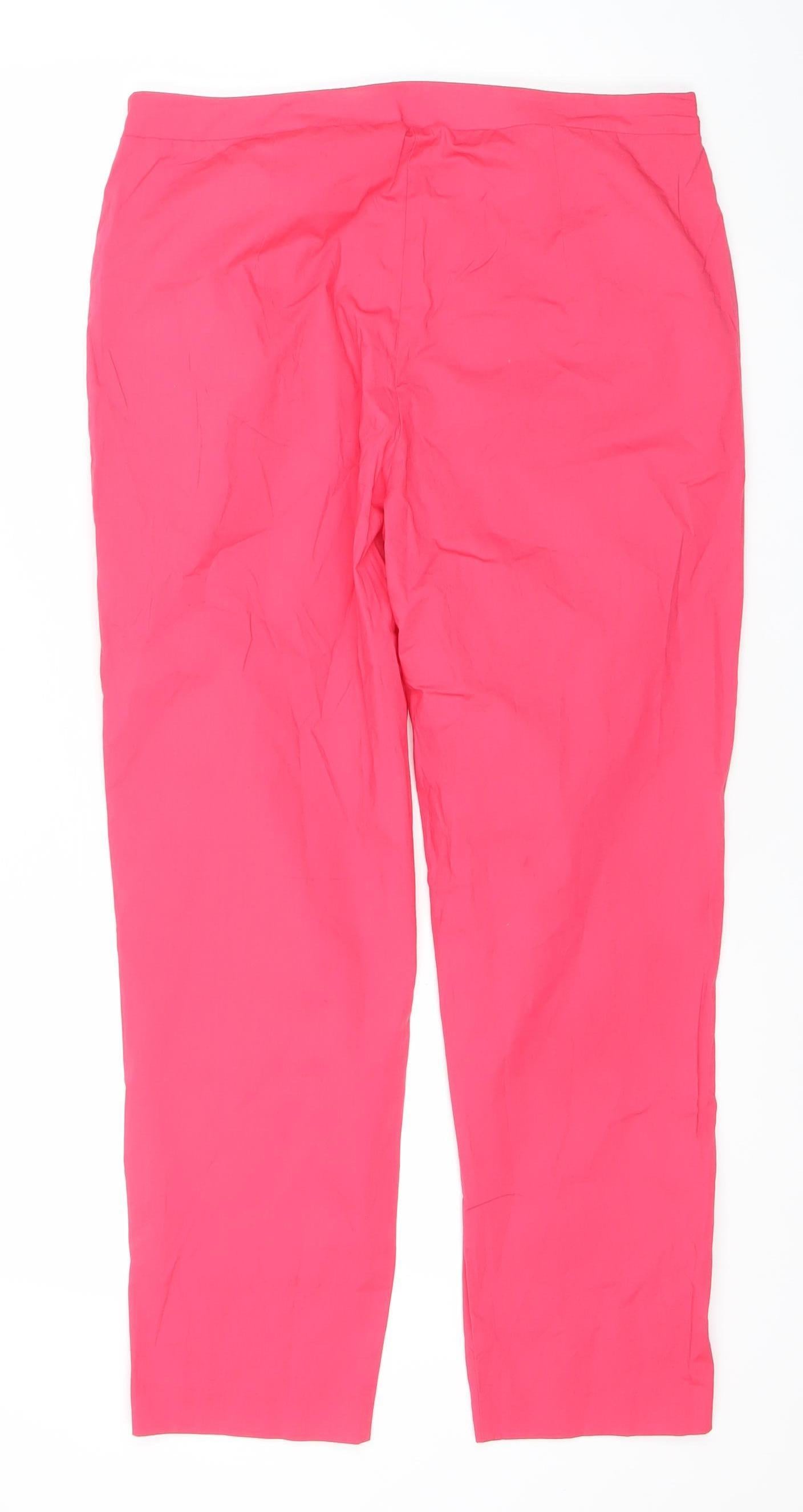 Zara Women Pink Straight Leg Ruched Trousers Size L