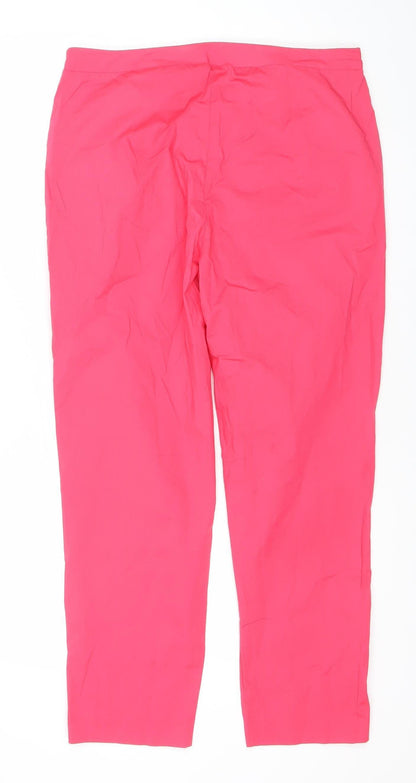 Zara Women Pink Straight Leg Ruched Trousers Size L