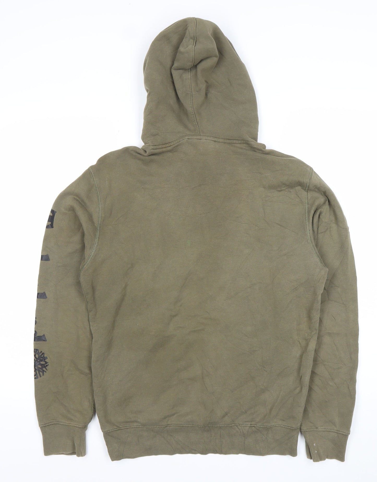 Timberland Men's Green Pullover Hoodie Size S Logo Outdoor Fleece