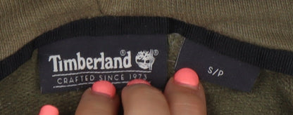 Timberland Men's Green Pullover Hoodie Size S Logo Outdoor Fleece