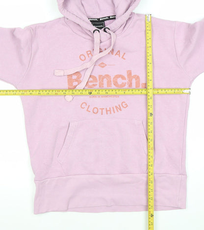 Bench Womens Pink Pullover Hoodie Size M UK 12 Cotton Blend Casual