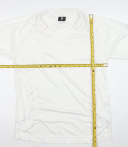 S4 Sports Men’s White XL Long Sleeve V-Neck Performance Top