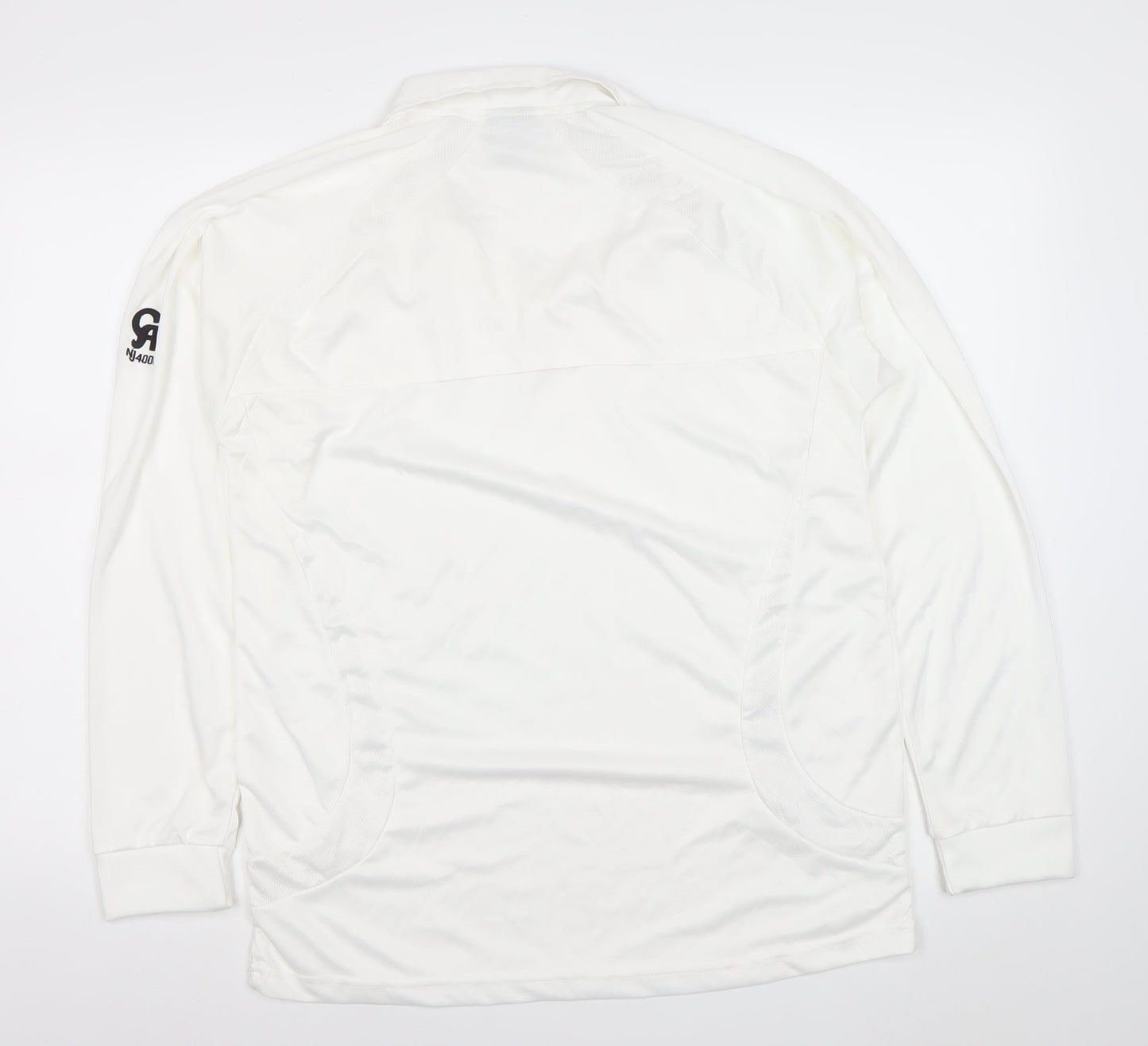 S4 Sports Men’s White XL Long Sleeve V-Neck Performance Top