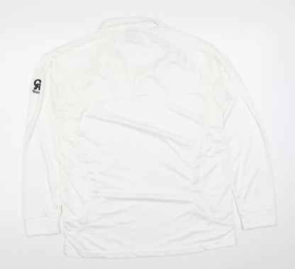 S4 Sports Men’s White XL Long Sleeve V-Neck Performance Top