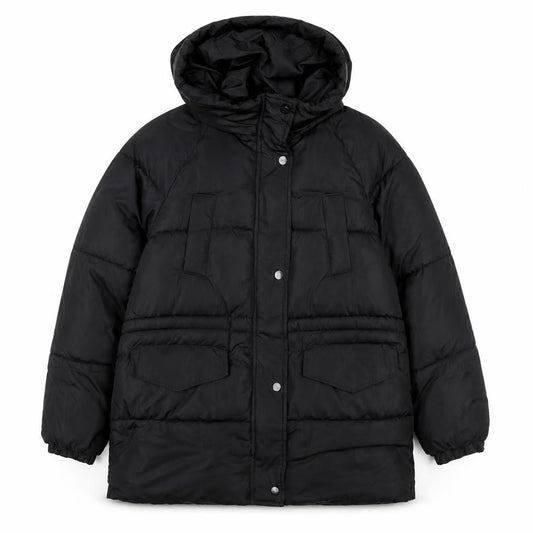 Joyone Fashion Womens Black Hooded Puffer Jacket M Winter Coat