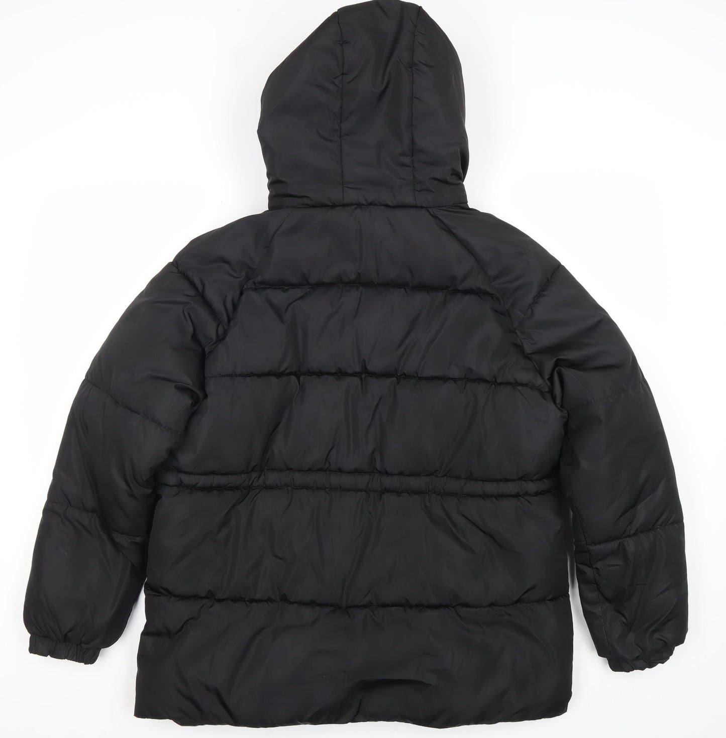 Joyone Fashion Womens Black Hooded Puffer Jacket M Winter Coat