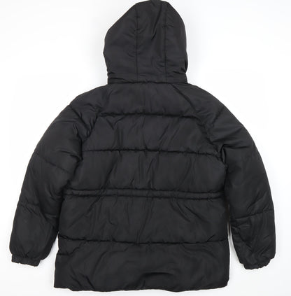 Joyone Fashion Womens Black Hooded Puffer Jacket M Winter Coat
