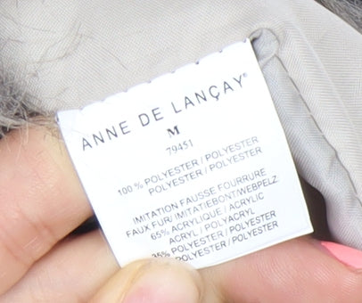 Anne de Lançay Women Beige Hooded Quilted Puffer Coat M
