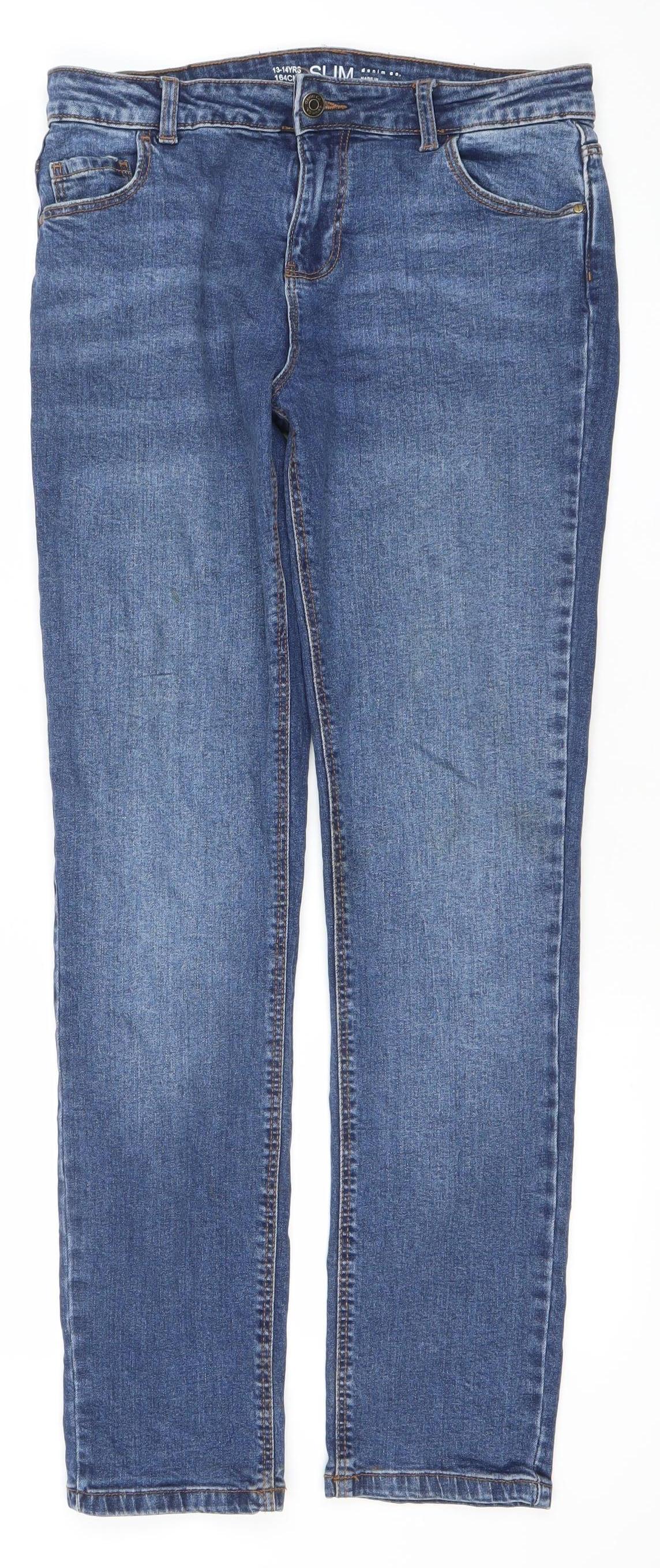 Denim Co. Teens Blue Slim Jeans 13-14Y Classic 5-Pocket Design