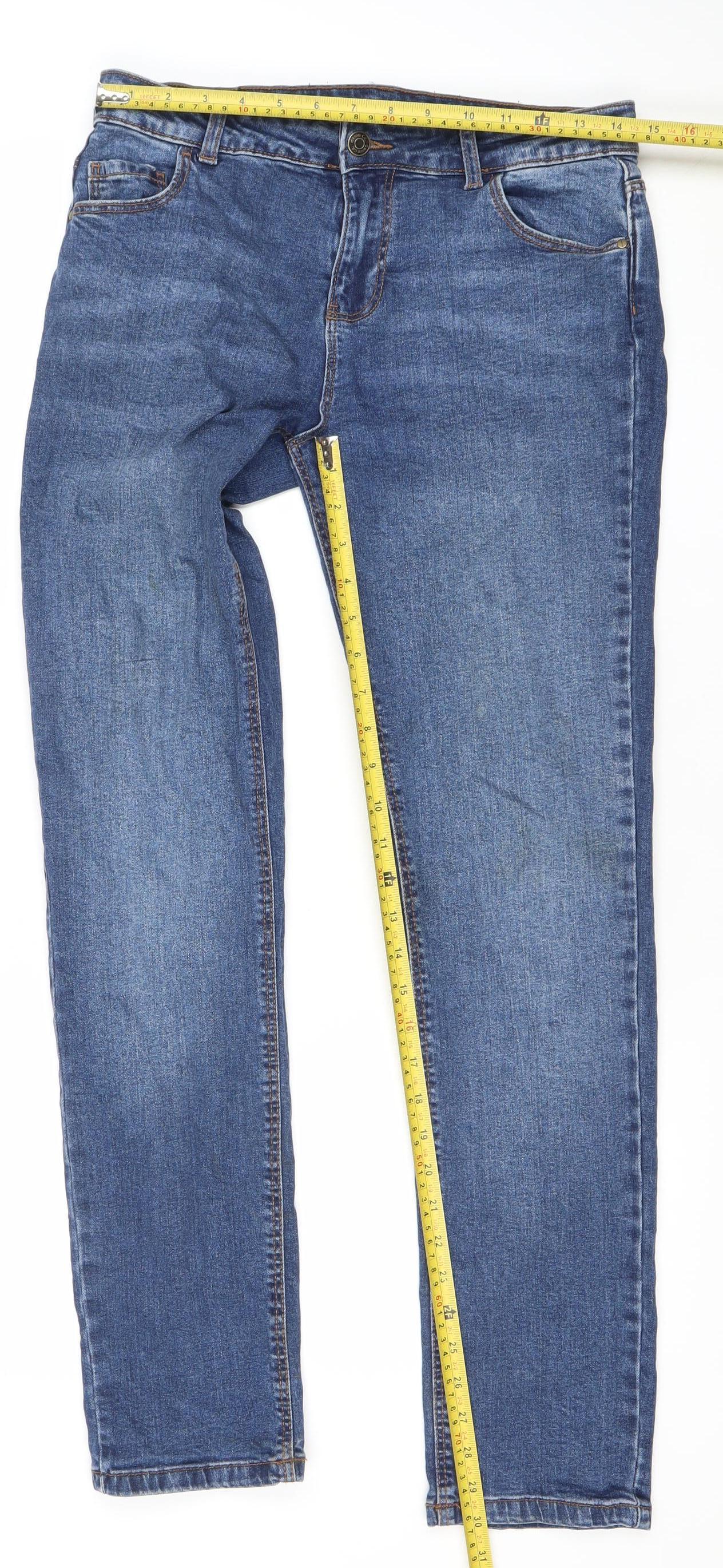 Denim Co. Teens Blue Slim Jeans 13-14Y Classic 5-Pocket Design