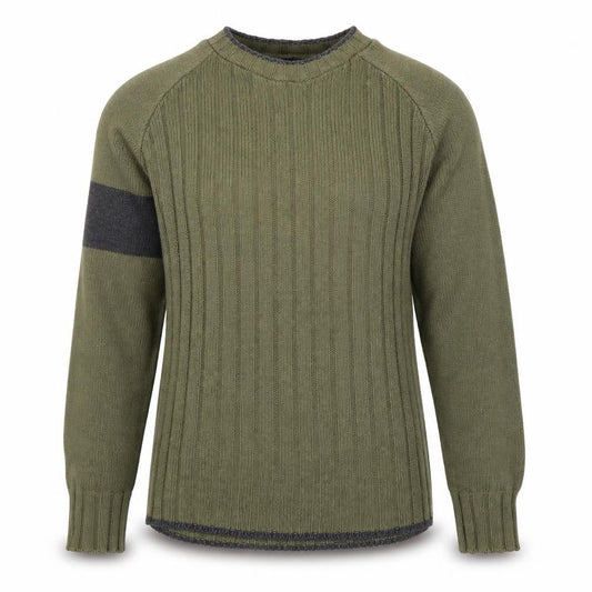 Bershka Men’s Green Knit Crew Neck Pullover Jumper Size S