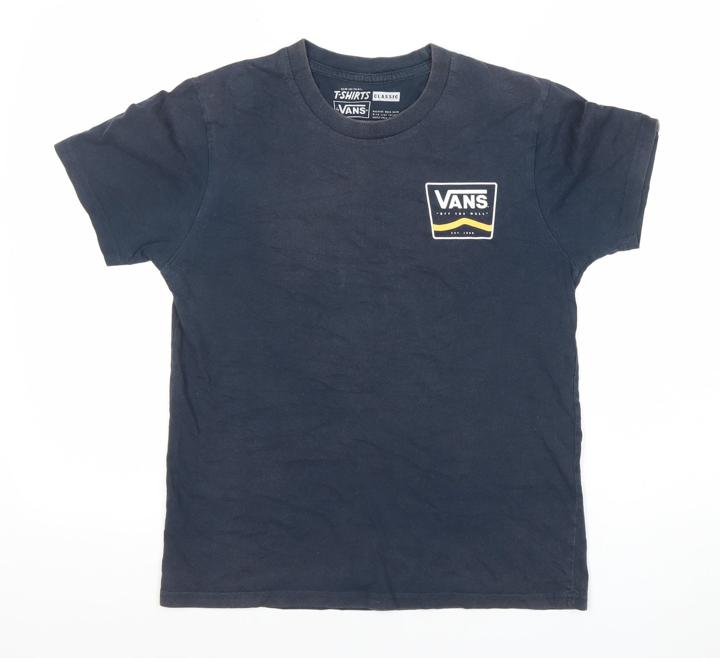 Vans Men's Navy Blue Classic Logo Short Sleeve T-Shirt Small