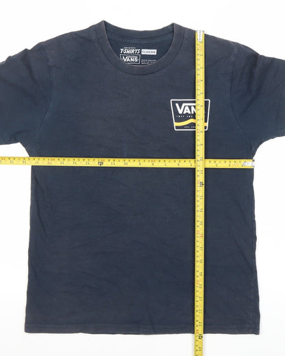Vans Men's Navy Blue Classic Logo Short Sleeve T-Shirt Small