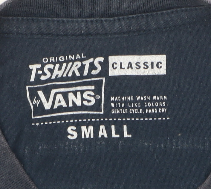 Vans Men's Navy Blue Classic Logo Short Sleeve T-Shirt Small