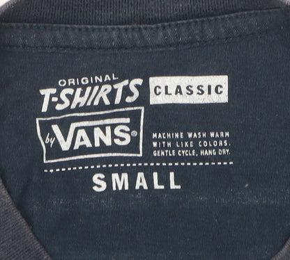 Vans Men's Navy Blue Classic Logo Short Sleeve T-Shirt Small