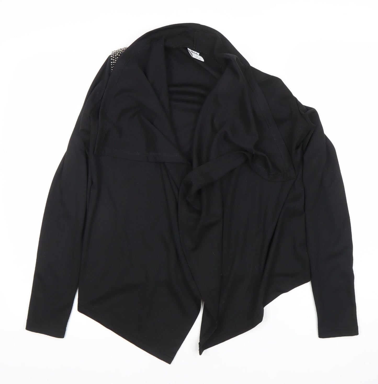 Vero Moda Womens Black Studded Shoulder Open Cardigan XS