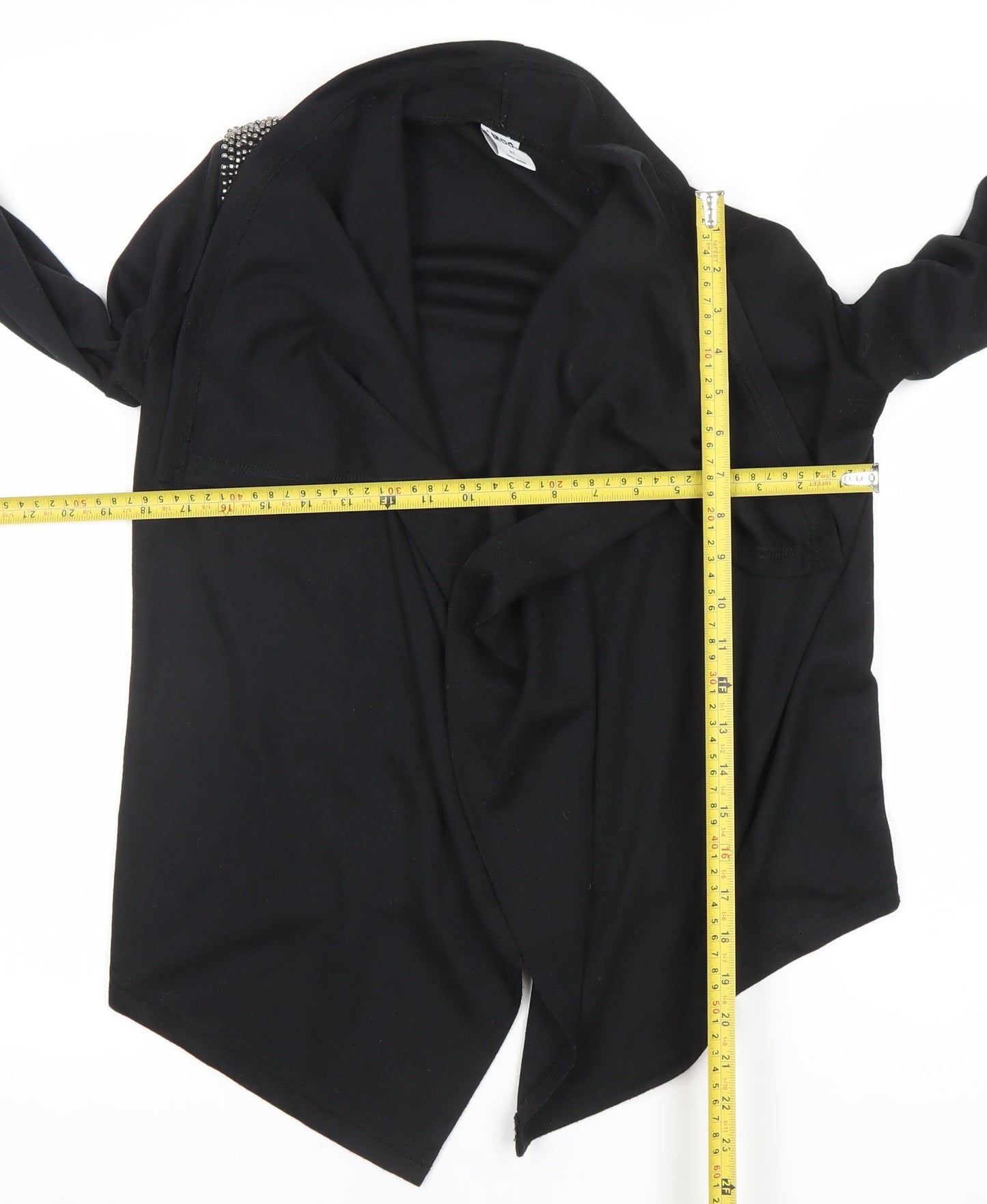 Vero Moda Womens Black Studded Shoulder Open Cardigan XS