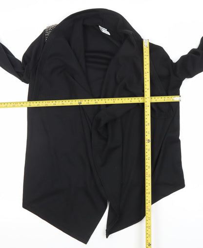 Vero Moda Womens Black Studded Shoulder Open Cardigan XS