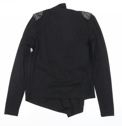 Vero Moda Womens Black Studded Shoulder Open Cardigan XS