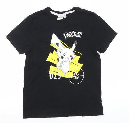 Pokémon Boys Black Pikachu Graphic T-Shirt 9-10 Years Cotton Tee