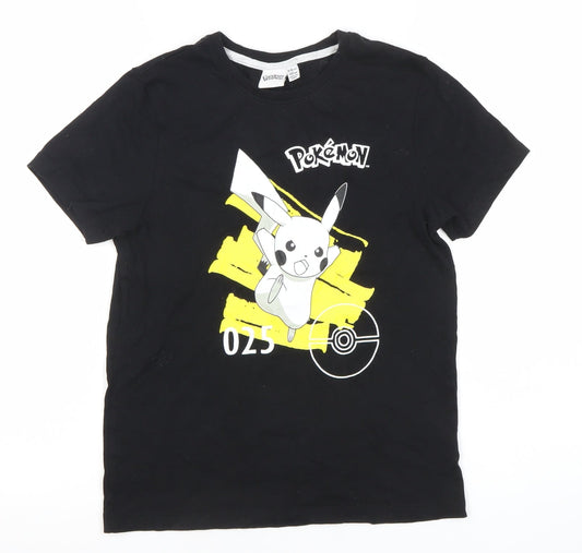 Pokémon Boys Black Pikachu Graphic T-Shirt 9-10 Years Cotton Tee