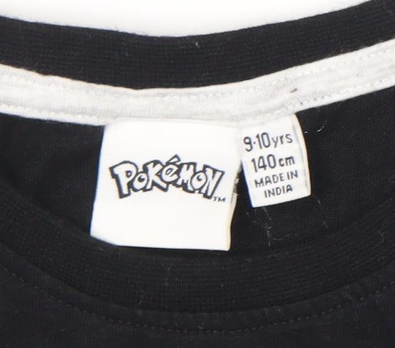 Pokémon Boys Black Pikachu Graphic T-Shirt 9-10 Years Cotton Tee