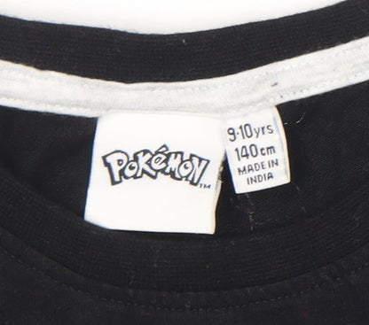 Pokémon Boys Black Pikachu Graphic T-Shirt 9-10 Years Cotton Tee