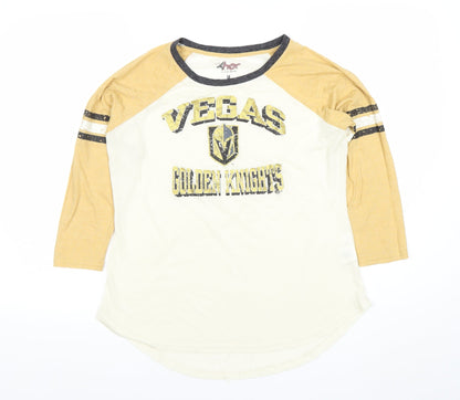 G-III 4HER by Carl Banks Women's Yellow Vegas Golden Knights Raglan T-Shirt M