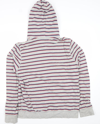 Tommy Hilfiger Men’s Grey Striped Pullover Hoodie Size L