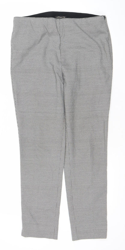 Splash Women’s Black Check Straight Leg Trousers Size 30 Comfortable Stretch Workwear