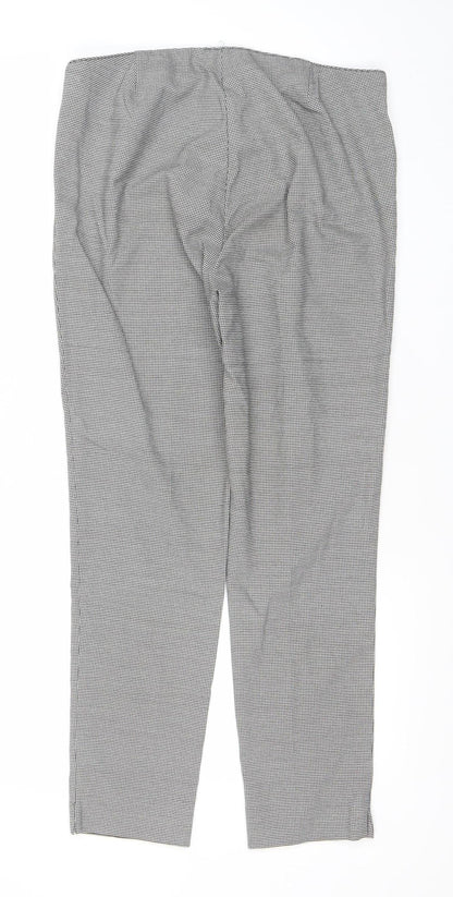 Splash Women’s Black Check Straight Leg Trousers Size 30 Comfortable Stretch Workwear