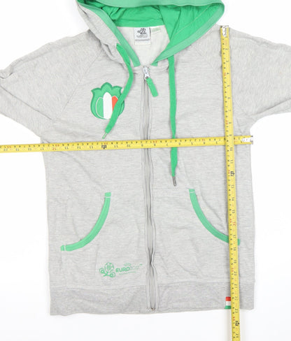 UEFA Euro 2012 Women's Grey Green Full Zip Hoodie Size S