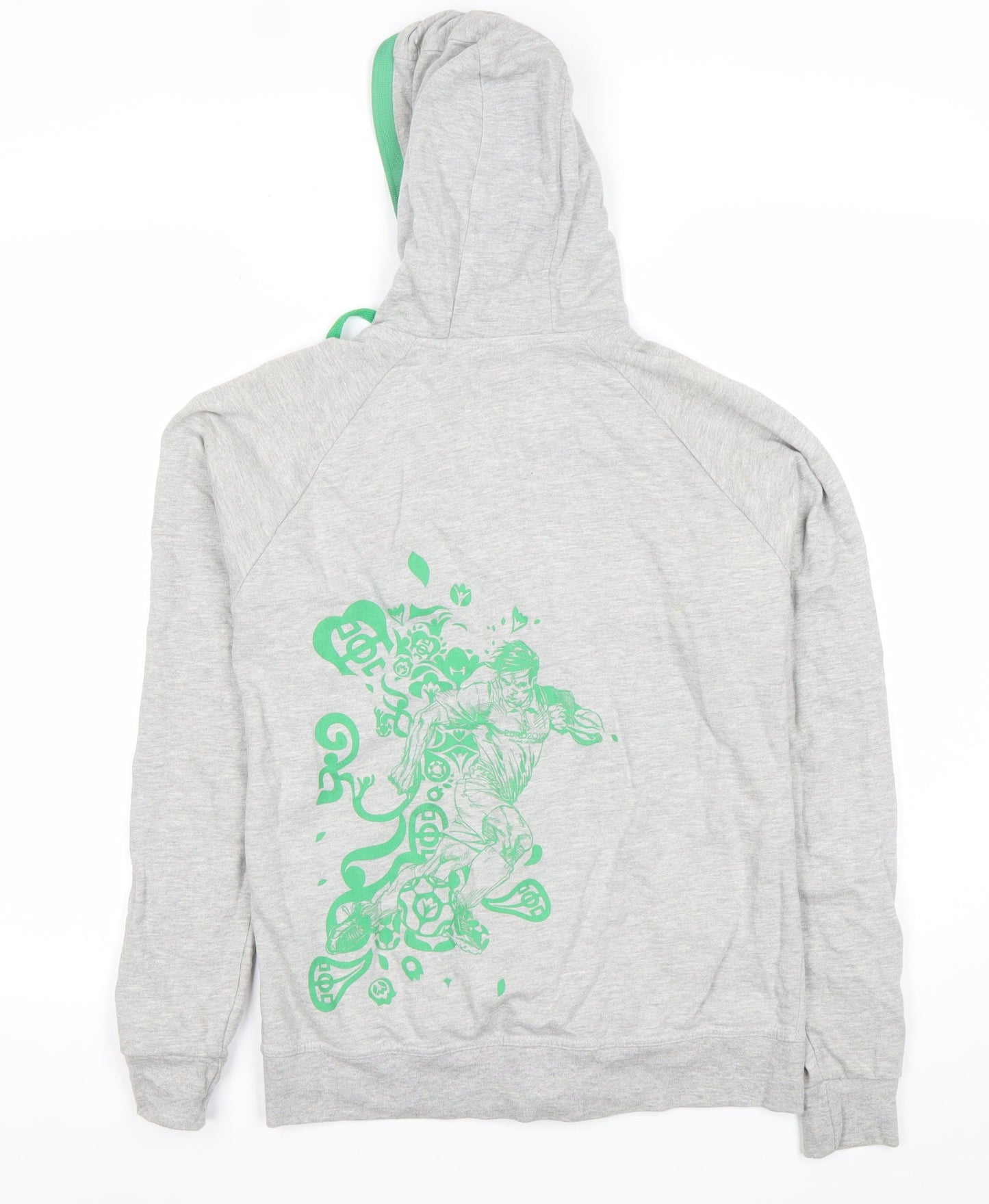 UEFA Euro 2012 Women's Grey Green Full Zip Hoodie Size S