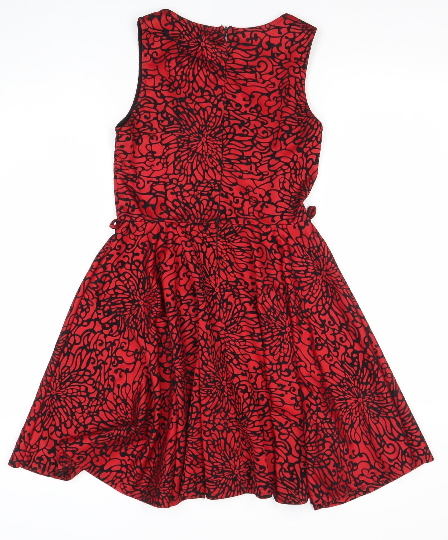 Armani Exchange Women's Red Fit & Flare Floral Knee Length Dress Size 10