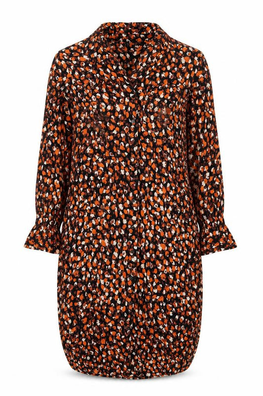 Pieces Women’s Multicoloured Midi Wrap Dress V-Neck Long Sleeve Size Regular