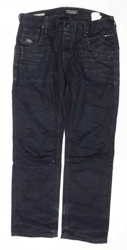 Jack & Jones Men's Blue Straight Regular Fit Denim Jeans W32 L32