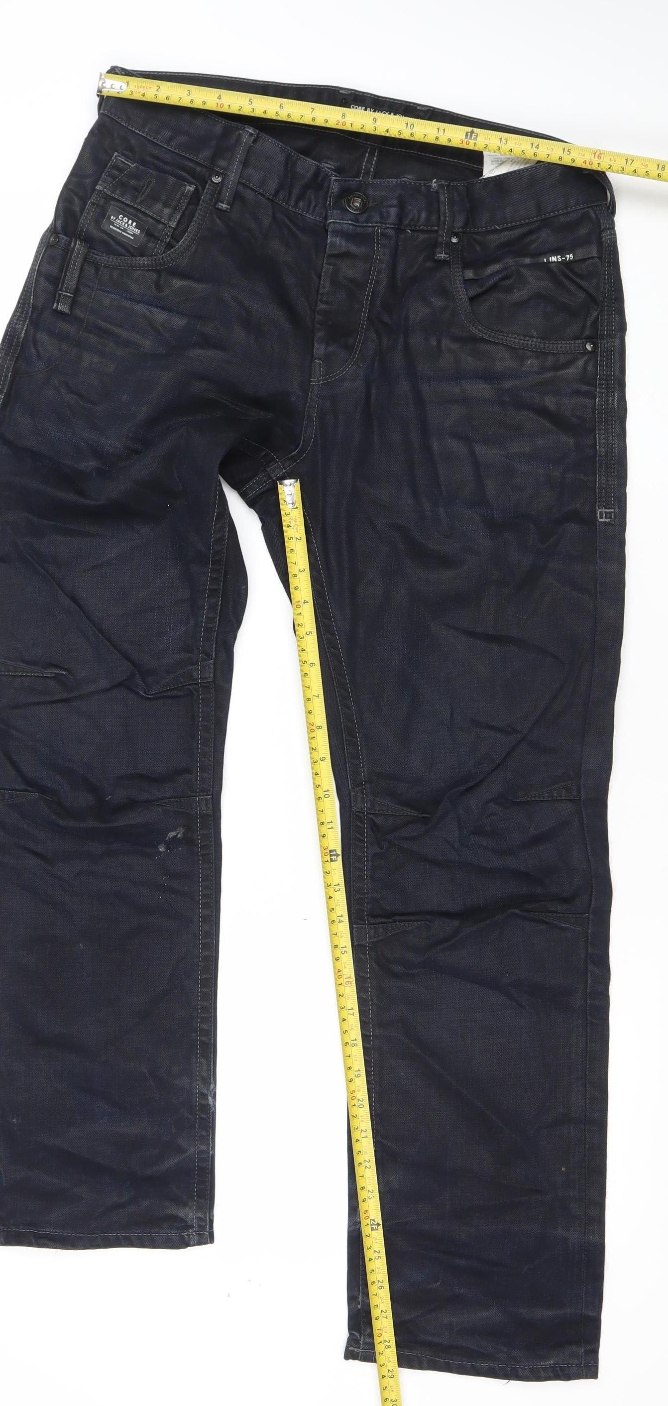 Jack & Jones Men's Blue Straight Regular Fit Denim Jeans W32 L32