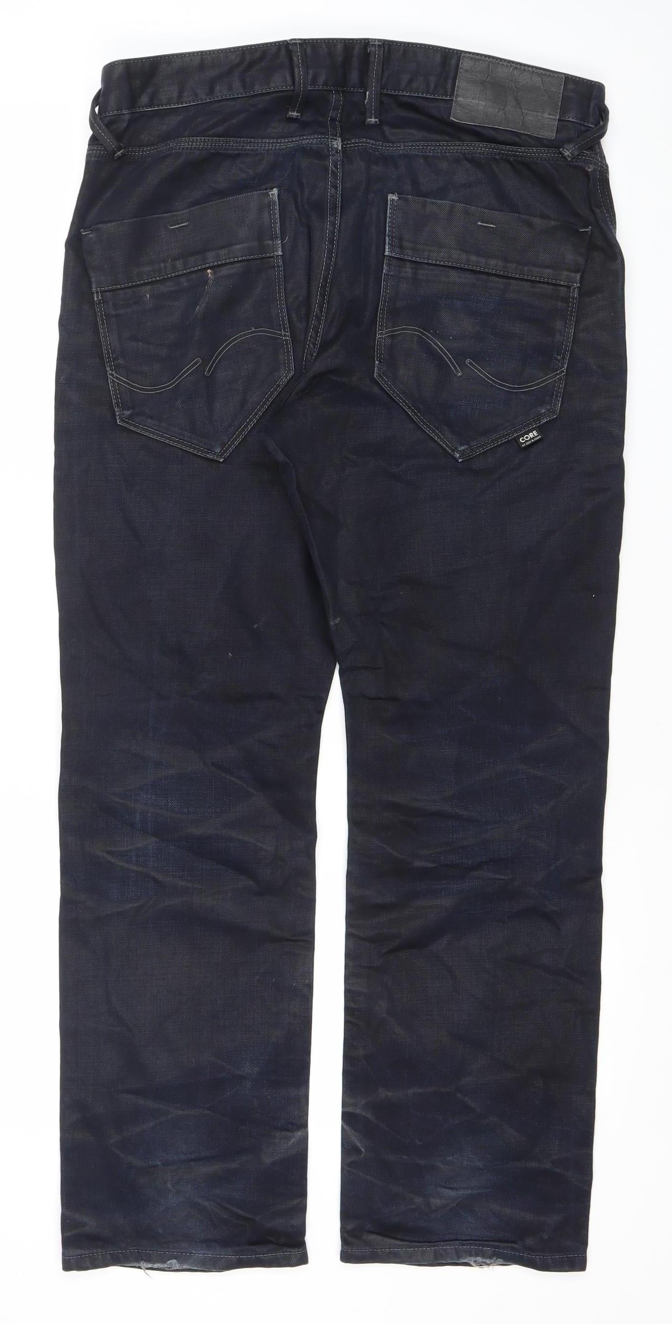 Jack & Jones Men's Blue Straight Regular Fit Denim Jeans W32 L32