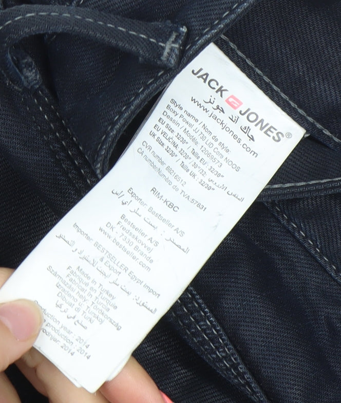 Jack & Jones Men's Blue Straight Regular Fit Denim Jeans W32 L32