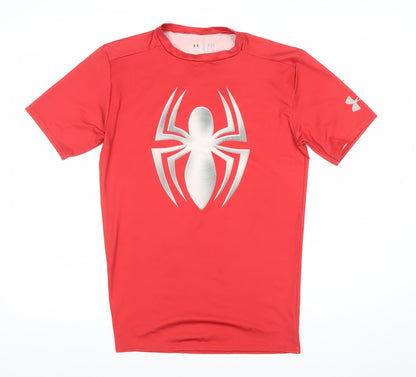 Under Armour Boys Red Spider-Man Compression T-Shirt 6 Years Athletic Fit