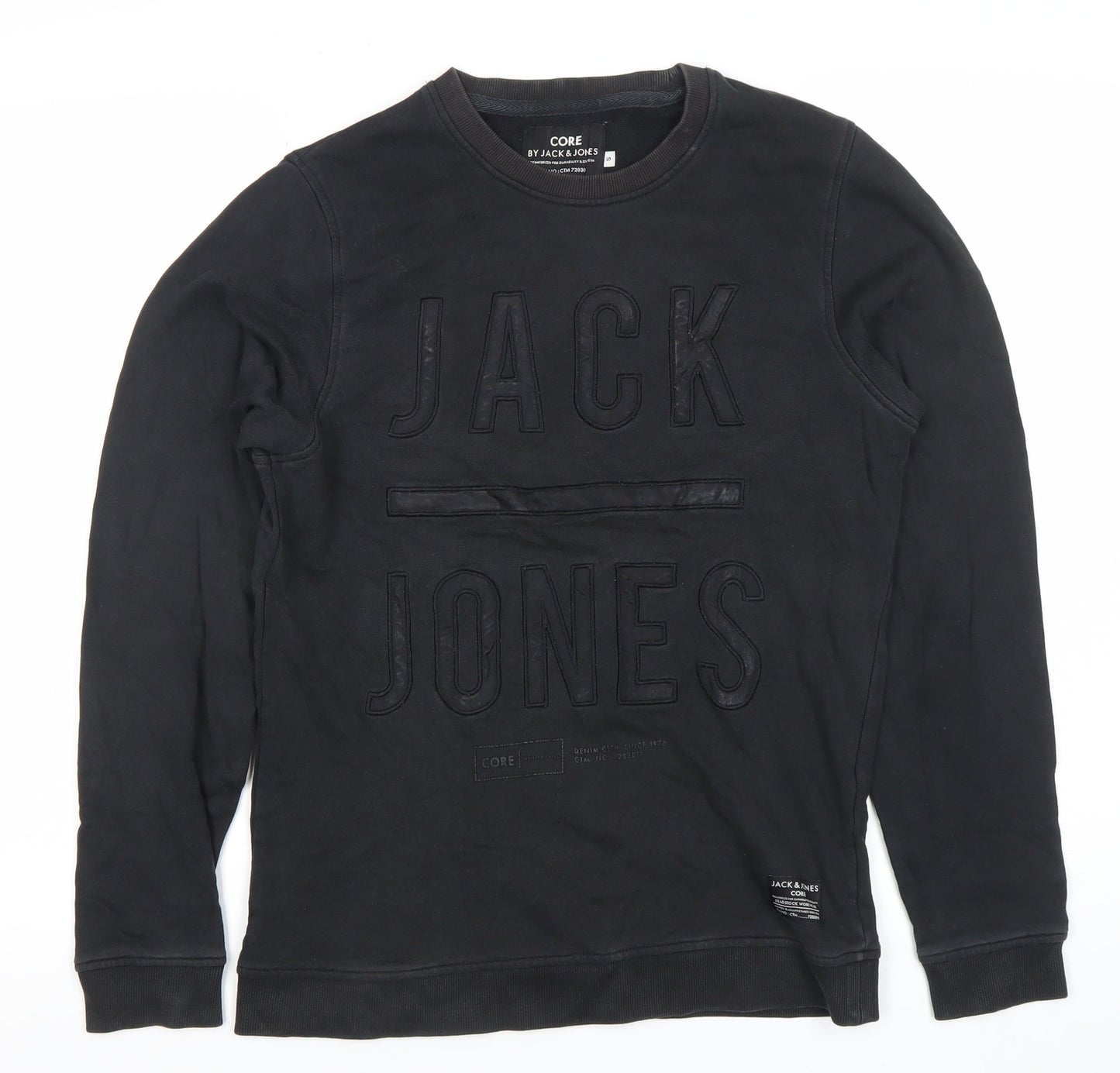 Mens UK Size S JACK & JONES Black Pullover Sweatshirt