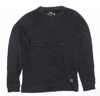 Mens UK Size S JACK & JONES Black Pullover Sweatshirt
