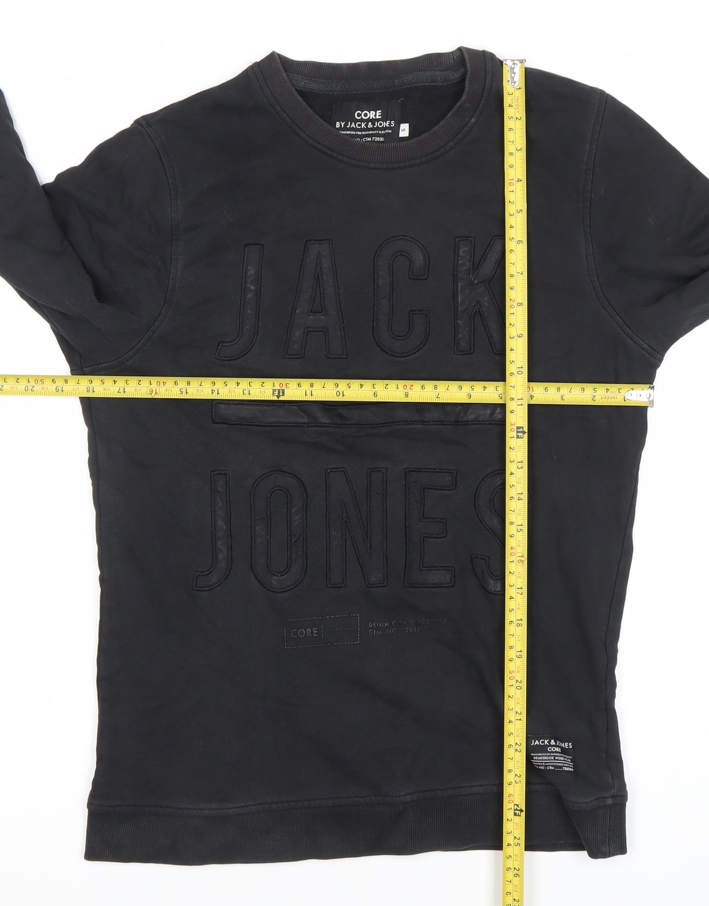 Mens UK Size S JACK & JONES Black Pullover Sweatshirt