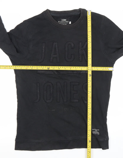 Mens UK Size S JACK & JONES Black Pullover Sweatshirt