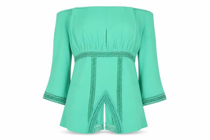 Vero Moda Women's Green Short Sleeve Tunic Blouse Size S