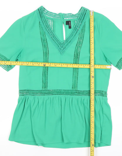 Vero Moda Women's Green Short Sleeve Tunic Blouse Size S