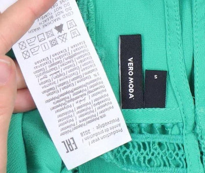 Vero Moda Women's Green Short Sleeve Tunic Blouse Size S